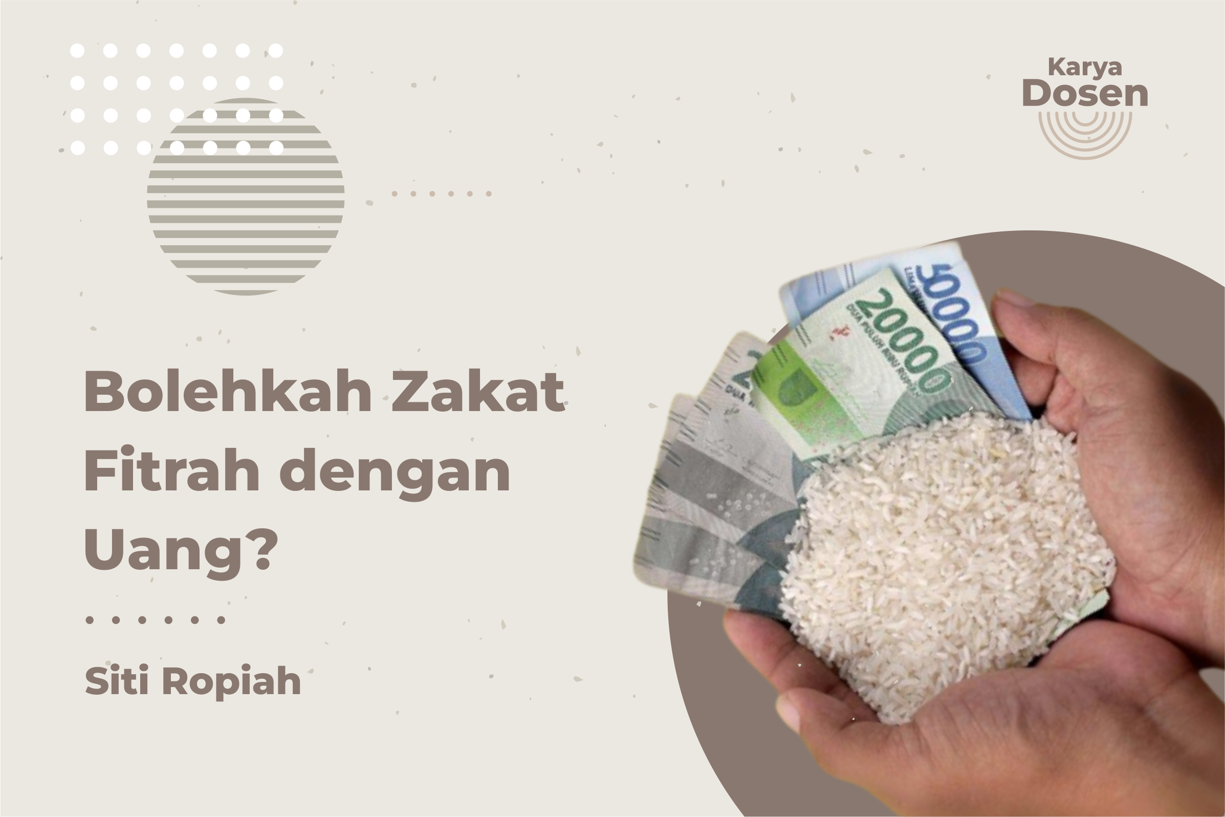 Bolehkah Zakat Fitrah dengan Uang? - Oleh Siti Ropiah